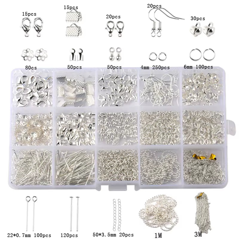Jewelry Making Supplies Kit with Jewelry Tools, Jewelry Copper Wires Thread and Jewelry Findings for Jewelry Repair and Beading