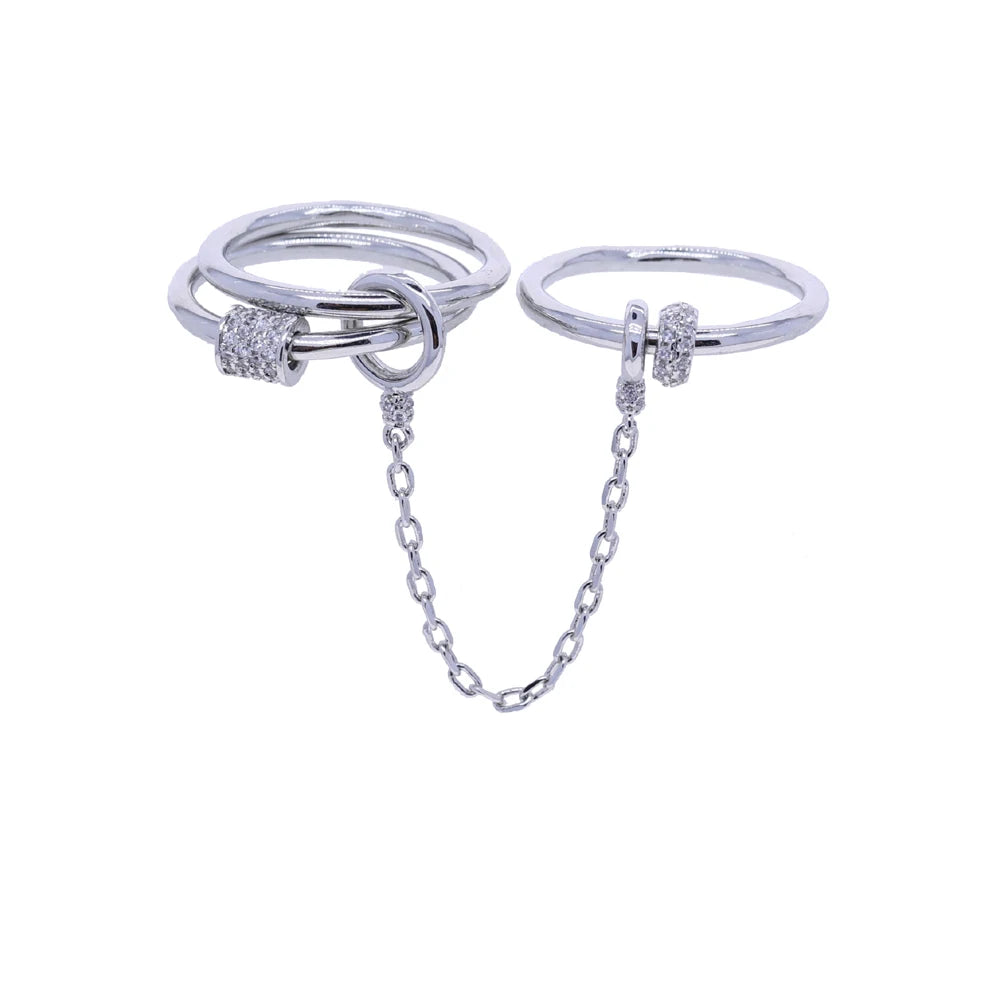 Paved Tear Drop Chain Ring