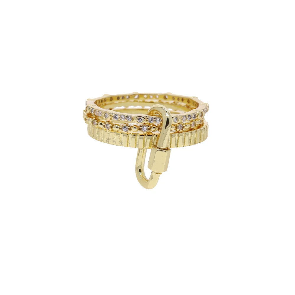 Paved Tear Drop Chain Ring