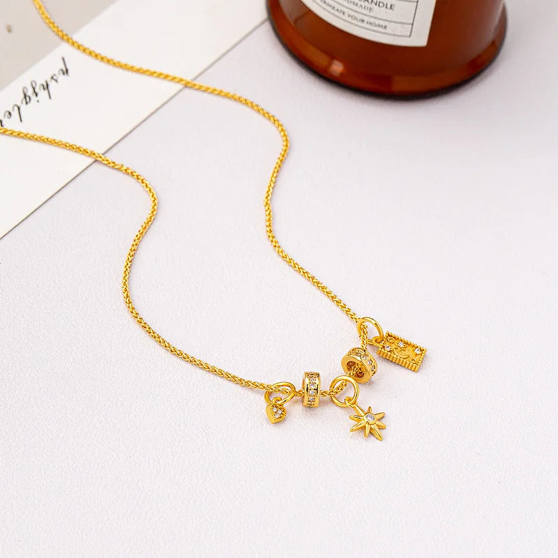 Star Moon Pendant Necklace