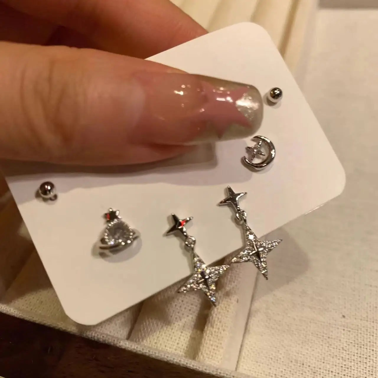 6Pcs/Set New Gold Color Geometric Pendant Hoop Earrings