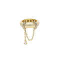 Paved Tear Drop Chain Ring