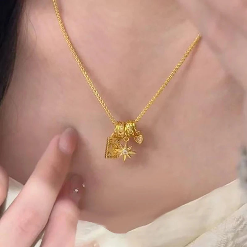 Star Moon Pendant Necklace