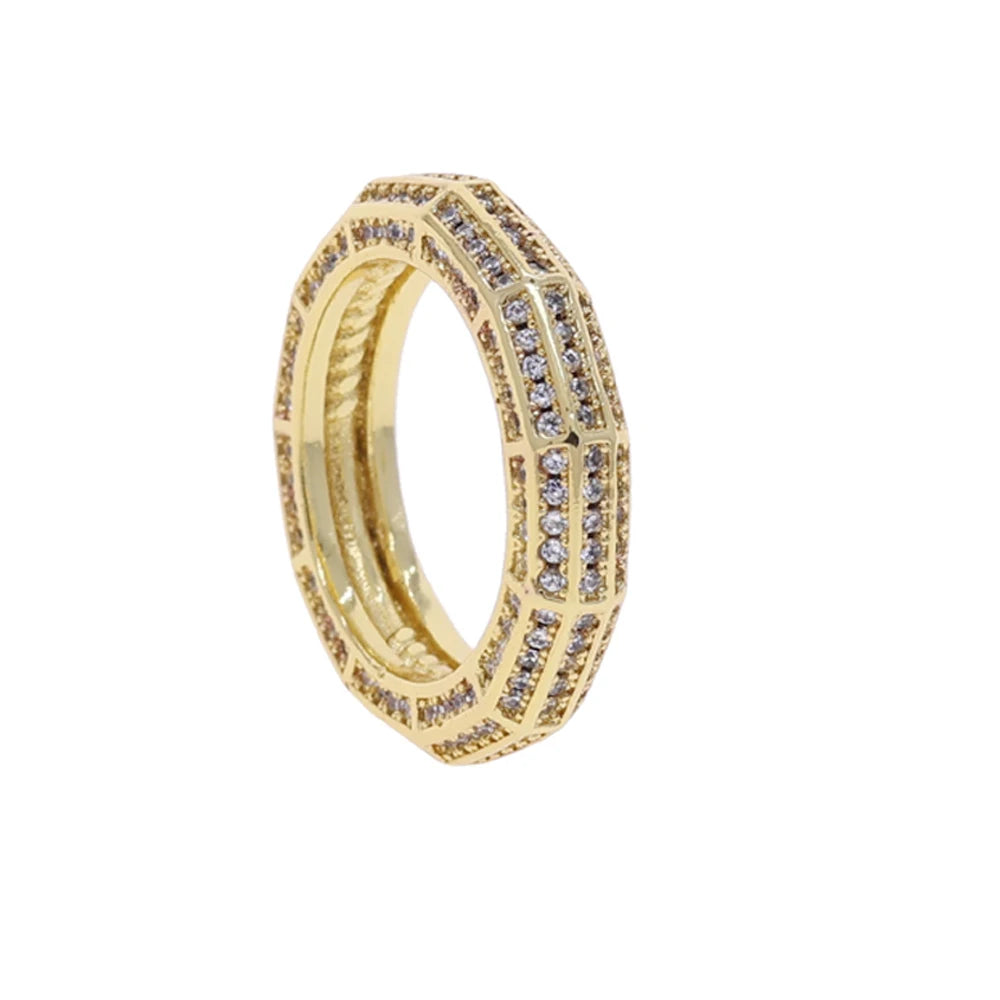 Paved Tear Drop Chain Ring