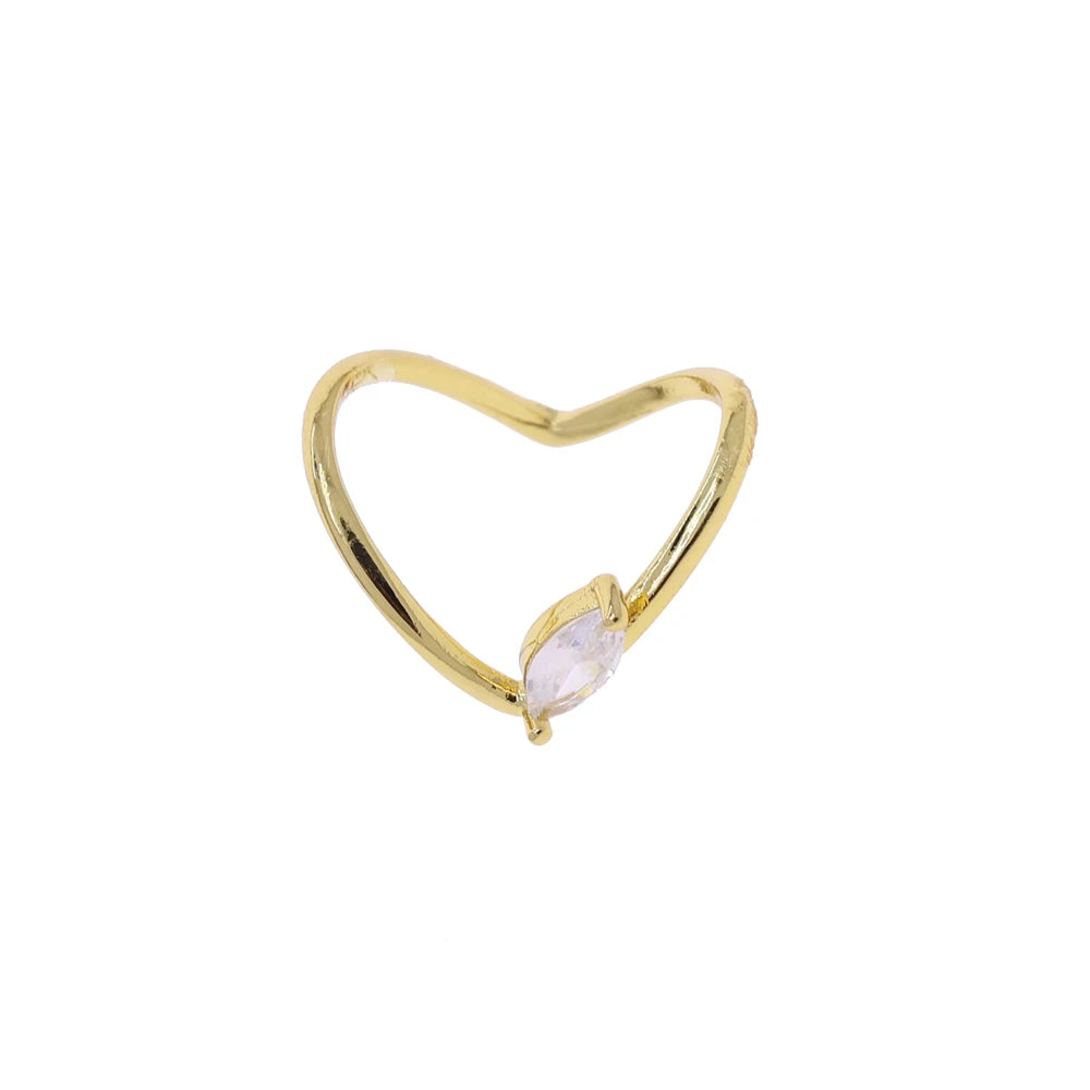 Paved Tear Drop Chain Ring