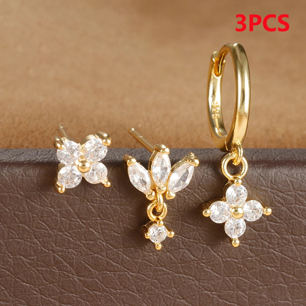 Multicolor Crystal Hoop Earrings Set