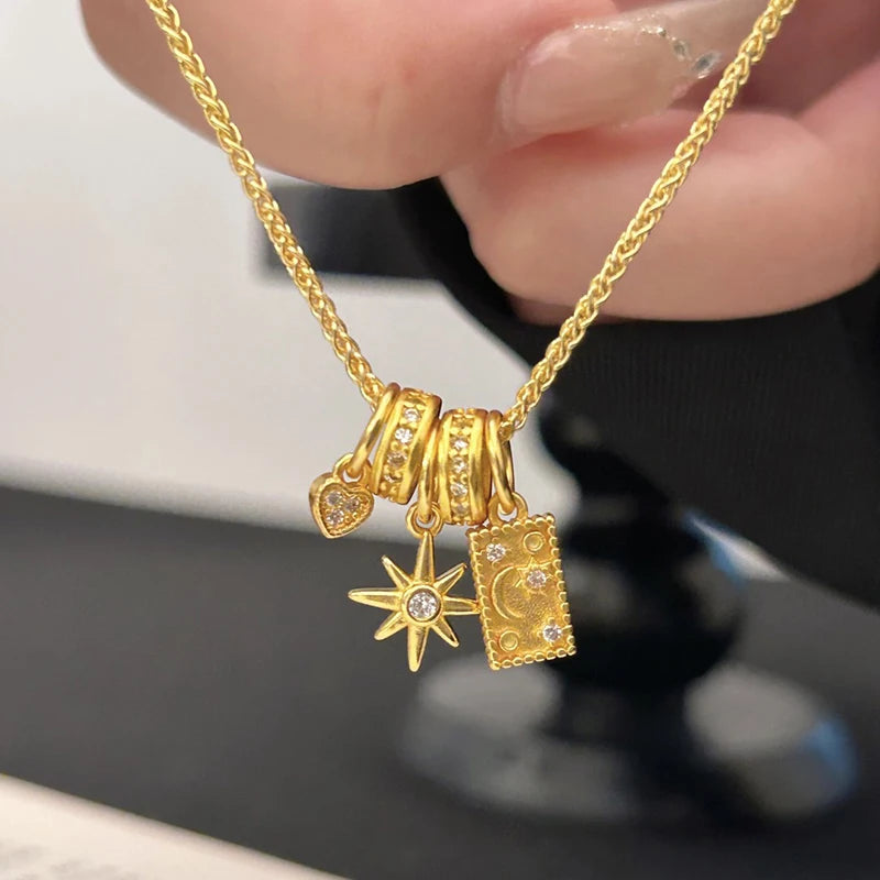 Star Moon Pendant Necklace