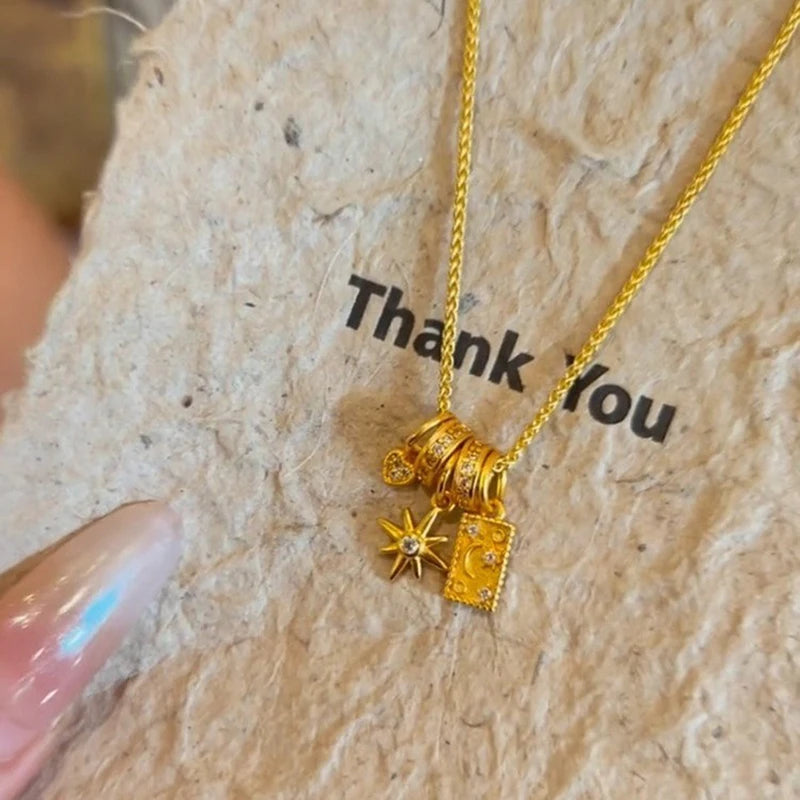 Star Moon Pendant Necklace